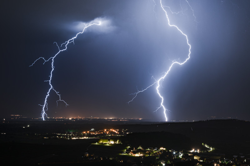 Impacts de foudre hier soir près du Rhin et de Marckolsheim