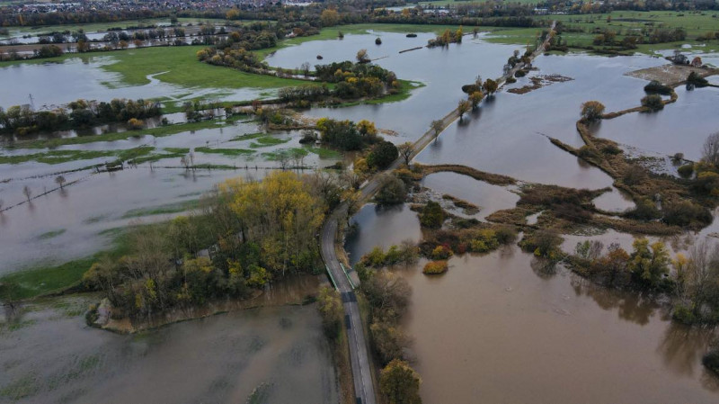 Crue de l'Ill sur les prairies de Mutterscholtz le 14 novembre 2023